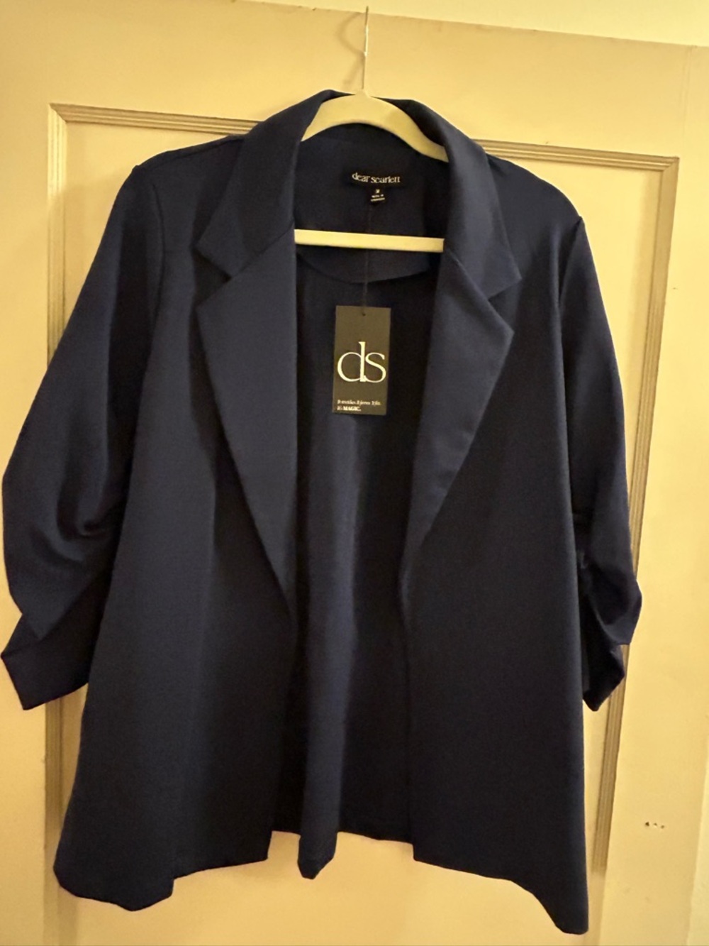 Scarlett Dark Navy Open-Front Blazer Jacket